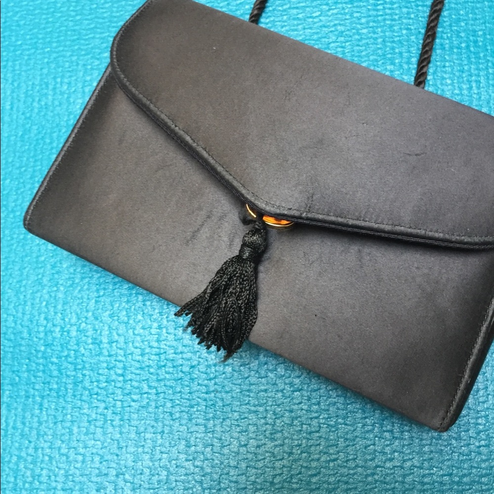 Black Fabric Evening Bag - 5-1/2” x 8”